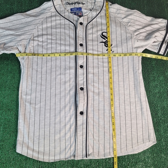 Vintage Starter Chicago White Sox MLB Pinstripe Baseball Jersey Large Gray Sewn. - Picture 8 of 8